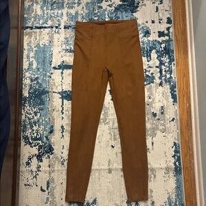 Spanx camel suede High-Waisted Leggings medium Long EUC